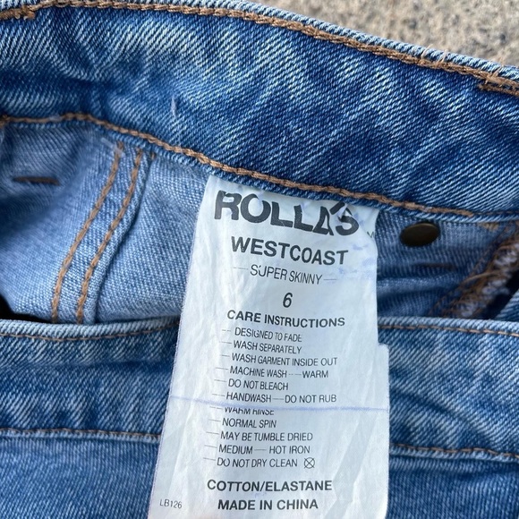 ROLLA’S Westcoast Super Skinny Light Blue Jean - Picture 9 of 11